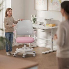 Detská otočná stolička Mark Adler Junior 4.3 ružová / sivá