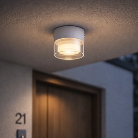 Moderné stropné svietidlo biele s čírym sklom - Puck