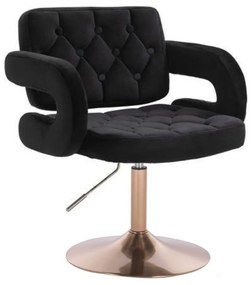 LuxuryForm DESIGN Stolička ADRIA VELUR na zlatom tanieri - čierna