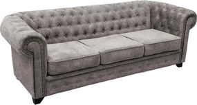 XXXLutz SEDAČKA CHESTERFIELD, drevo, textil, kompozitné drevo, sivá MID.YOU - Sedačky - 000694009822