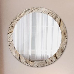 Okrúhle ozdobné zrkadlo Popraskané drevo fi 80 cm