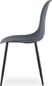 Jedálenská stolička WAT tmavosivá - čierne nohy (1 ks)