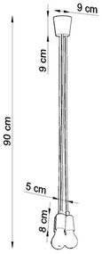 Luster na lanku DIEGO 3xE27/60W/230V