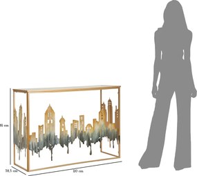 Konzolový stolík City 110 cm zlatý/viacfarebný