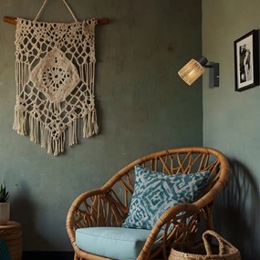 Toolight Toolight, nástenné svietidlo 1xE27, APP1823-1W, čierna-prírodná hnedá, OSW-09315