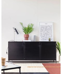 Čierna oceľová komoda 160x72x35 cm Shantay – Kave Home