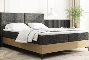 Kontinentálna čalúnená dubová posteľ 160x200 s úložným priestorom a matracmi