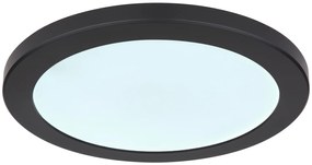 GLOBO Stropné LED prisadené osvetlenie LASSE, 24W, teplá biela-studená biela, 12,5 cm, okrúhle, čierne