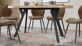 Mazzoni EXPANSO Dub Artisan / čierne nohy - OVÁLNY ROZKLADACÍ STÔL 160-360 cm PRE 16-18 OSÔB