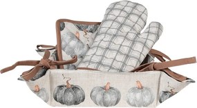 Bavlnený košík na pečivo s tekvicami Country Style Pumpkin - 35*35*8 cm