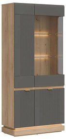 Vitrína Milton Ml06 Dub Crem Torro Sivá