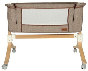 KIK Detská postieľka, drevená postieľka na kolieskach detská posteľ hnedá