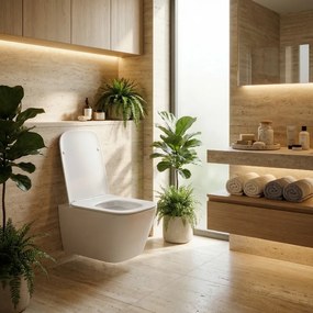 Rea Julio, závesná WC misa 515x345x300 mm, Rimless + toaletné sedadlo, biela lesklá, REA-C4803