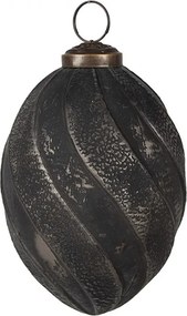 Granitová antik sklenená vianočná ozdoba šiška Noirre - Ø 7*10 cm