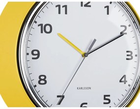 Karlsson 6006YE dizajnové nástenné hodiny žltá, pr. 34 cm