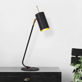 Stolová lampa v čiernej a zlatej farbe s kovovým tienidlom (výška 55 cm) Sivani – Opviq lights