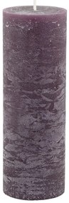 Fialová široká sviečka Macon Rustic plum - Ø 7*20cm/ 80h