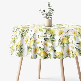Goldea okrúhly teflónový obrus - citróny Ø 140 cm