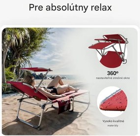 InternetovaZahrada Záhradné lehátko Ibiza - bordové