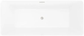 Mexen Tava, voľne stojaca ryhovaná vaňa 170 x 75 cm, biela lesklá, oceľový prepad, 52851707500-97
