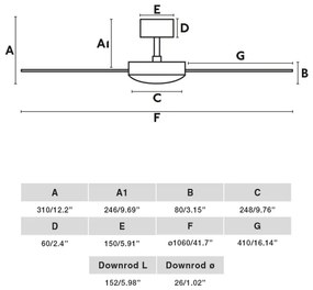 FARO 33603DC - Stropný ventilátor MINI MALLORCA S hnedá/biela pr. 106 cm + DO