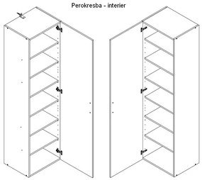 Policová skriňa Multiraum, 45 cm, biela