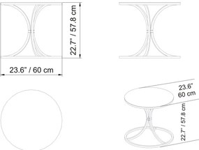 Odkladací stolík CORLEAONE 57,8x60 cm čierna