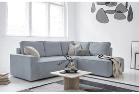 Svetlosivá menčestrová rozkladacia rohová pohovka (pravý roh) Brave Dave – Miuform