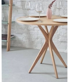 Okrúhly rozkladací jedálenský stôl s doskou v dekore jaseňového dreva 45x90 cm Jubi – Ragaba