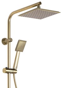Rea Bravo, sprchová súprava s dažďovou hlavovou a ručnou sprchovou hlavicou, zlatá matná, REA-P4121