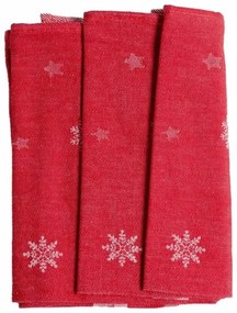 Polášek Utierka Egypt so zimným motívom – 3 ks - č. 110 | Červená / šedá