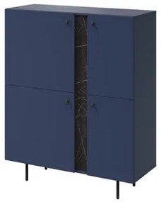 Tmavomodrá komoda LIV s policami