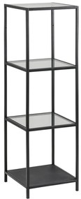 Čierny sklenený regál 35x120 cm Seaford – Actona