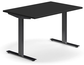 Kancelársky stôl QBUS, rovný, 1200x800 mm, T-rám, čierny rám, čierna
