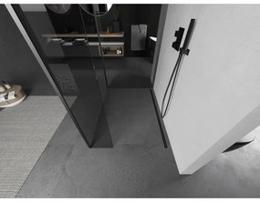 Mexen Kioto, 3-stenová sprchová zástena Walk-In Walk-in 120 x 90 x 30 cm, 8mm číre sklo, grafitový profil, 800-120-090-221-95-00-030