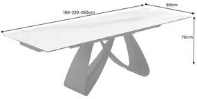 Rozkladací jedálenský stôl Infinity 45180 180/220/260 x 90cm White Ceramik - Komfort-nábytok