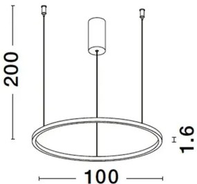 LED luster Tarquin 100 Strieborná