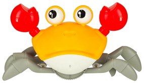 KIK Interaktívna hračka krab so zvukom a senzorom, USB nabíjanie, červený