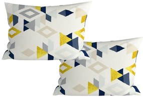 Sada 2 ks dekoračných obliečok na vankúš z mikrovlákna GEOMETRICA 50x70 cm, farebná