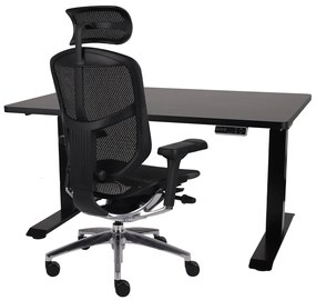 Grospol - Herný set: Kreslo Enjoy 2 BS Black + Nastaviteľný stôl Alto 101 Black