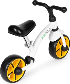 ECOTOYS detské odrážadlo s EVA kolesami, nastav. sedadlo 33–41 cm, biele, blokáda riadenia