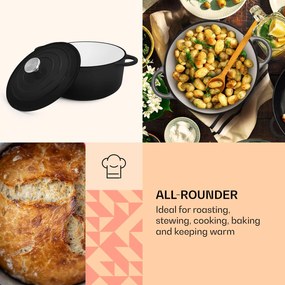 Klarstein Podolica, pekáč, 5,5 l, kastról, liatinový, smaltovaný, oválny, rukoväte