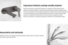 Deante Silia, uhlové ukončenie, polohovateľný držiak na ručnú sprchu, oceľová, DEA-NQS_F57K