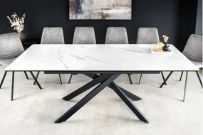 Rozkladací jedálenský stôl Alpine 43844 160/200x90cm Ceramik White marble  - Komfort-nábytok