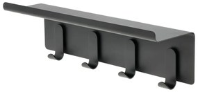 Čierny oceľový nástenný vešiak s poličkou 11,5 cm A-Hallway – Zone