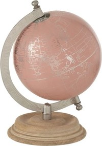 Šedo-čierny glóbus na drevenom podstavci Globe - 10*10*20 cm
