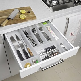 Organizér do zásuvky do kuchyne aj kúpeľne, príborník Rotho BASIC, mliečna (23x15)