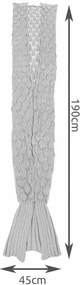ISO Deka morská panna 190 x 45 cm - šedá