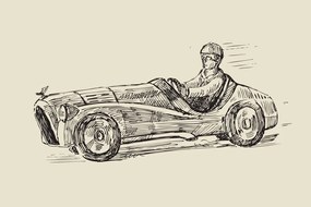 Obraz pretekárske auto v retro prevedení Varianta: 90x60