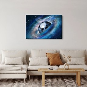 Obraz - Futbalová lopta vo vesmíre (90x60 cm)